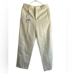 Zara Wide Leg Denim Cream Pants • Size: 29 • NWT